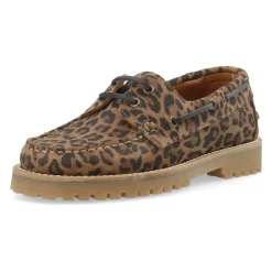 Cashott Loafers*LENA Bådsko Ruskind Leopard Print Brun