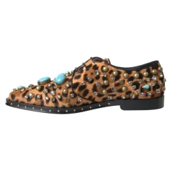 Dolce & Gabbana Snøresko*Leopard Krystal Kjole Sko Multifarvet