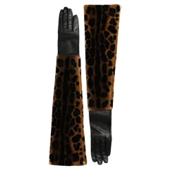 Dolce & Gabbana Handsker*Leopard Print Albuelængde Handsker Multifarvet