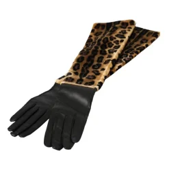 Dolce & Gabbana Handsker*Leopard Print Albuelængde Handsker Multifarvet