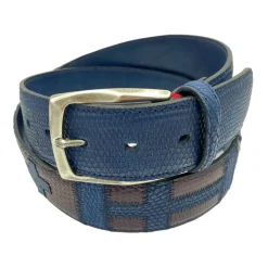Paolo Vitale Bælter*Lizard Leather Belt Blå