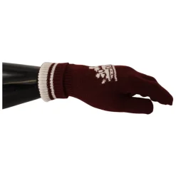 Dolce & Gabbana Handsker*Logo Crown Cashmere Gloves Rød