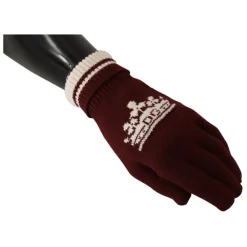 Dolce & Gabbana Handsker*Logo Crown Cashmere Gloves Rød