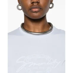 Givenchy T-Shirts*Logo Graphic Cotton T-Shirt Blå