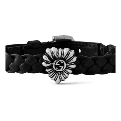 Gucci Bælter*Logo Læderkædearmbånd Sort