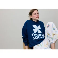 The New Society Sweatshirts|Striktrøjer & Sweatere*Logo Sweatshirt Blå