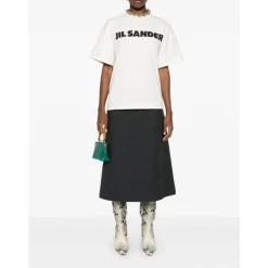 Jil Sander T-Shirts*Logo T-Shirt Hvid