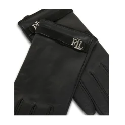 Ralph Lauren Handsker*Logo-prægede læderhandsker Sort