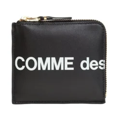 Comme des Garçons Punge & Kortholder*Logo-printet Pung med Lynlås Sort