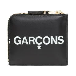 Comme des Garçons Punge & Kortholder*Logo-printet Pung med Lynlås Sort