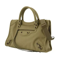 Balenciaga Indkøbstasker*Lærred City Pung - Khaki Grøn
