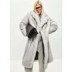 Cesare Gaspari Frakker*Luksuriøs Faux Fur Frakke Natalie - Grå