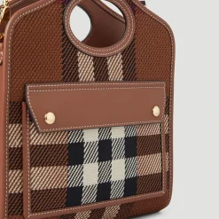 Burberry Håndtasker*Luksus Check Mini Skuldertaske Brun