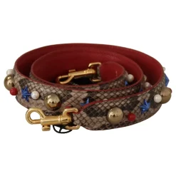 Dolce & Gabbana Tilbehør Til Tasker*Luksus Python Læder Skulderrem Brun