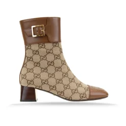 Gucci Støvler*Lynlås spænde dames ankelstøvle Beige