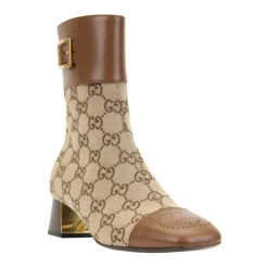 Gucci Støvler*Lynlås spænde dames ankelstøvle Beige