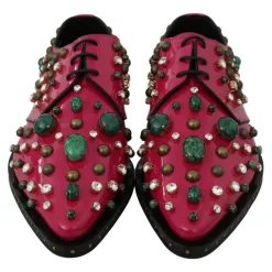 Dolce & Gabbana Snøresko*Lyserøde Krystal Læderkjole Brogue Sko Pink