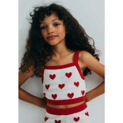 The New Society Striktrøjer & Sweatere*Maqui Cardigan Hearts Jacquard Beige