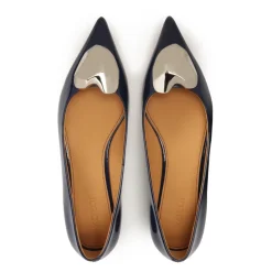 Kazar Ballerina Sko*Marine flade pumps med stor udsmykning Blå