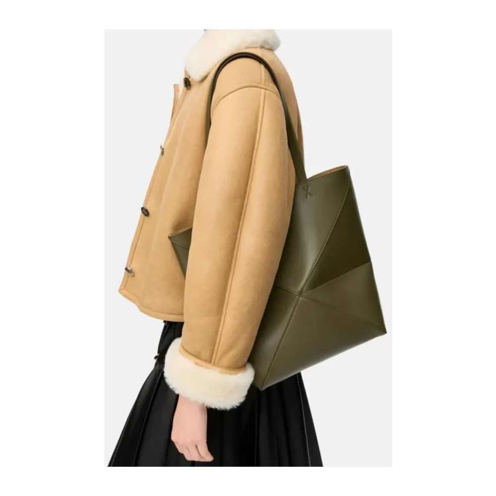 Loewe Indkøbstasker*Medium Puzzle Fold Tote Grøn