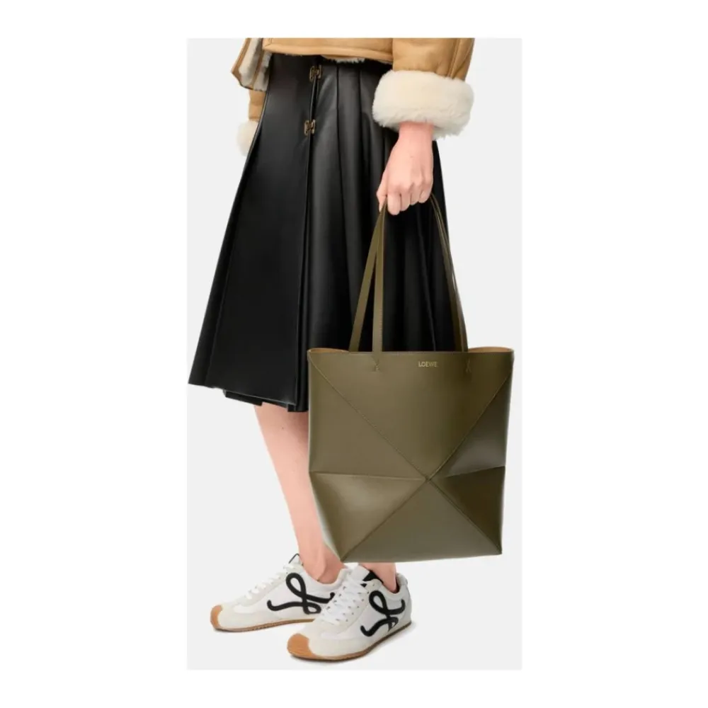 Loewe Indkøbstasker*Medium Puzzle Fold Tote Grøn
