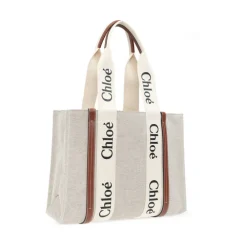 Chloé Indkøbstasker*Medium Woody Tote Bag Hvid