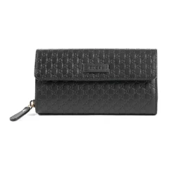 Gucci Punge & Kortholder*Microssima Læder Zip Wallet Sort