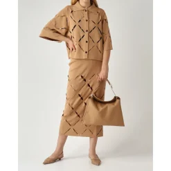 Liviana Conti Nederdele*Midi Nederdel Beige