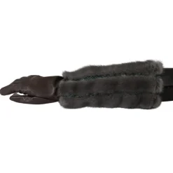 Dolce & Gabbana Handsker*Midt Arm Længde Læder Pels Handsker Brun