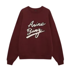Anine Bing Sweatshirts|Striktrøjer & Sweatere*Miles Sweatshirt Chenille Signature Rød