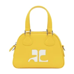 Courrèges Bæltetasker*Mini Læder Bowling Taske Gul