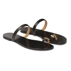 Kazar Sandaler*Minimalistiske e mules på en flad sål Sort