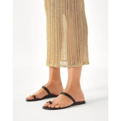 Kazar Sandaler*Minimalistiske e mules på en flad sål Sort