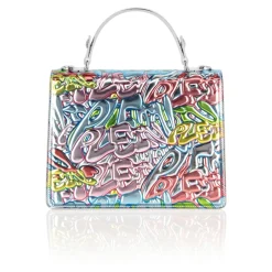 Philipp Plein Håndtasker*Mirror Leather Handle Bag Bombing Graffiti Multifarvet