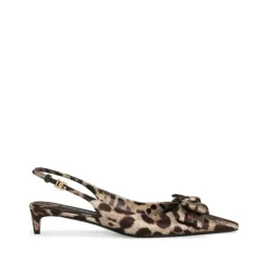 Dolce & Gabbana Pumps|Stiletter*30mm Leopard Print Satin Slingback Pumps Multifarvet