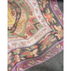 Etro Tørklæder*Mønstret Silke Georgette Tørklæde Multifarvet