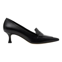PARALLELE Pumps|Stiletter*Mocassin i glat kalveskind, Sort