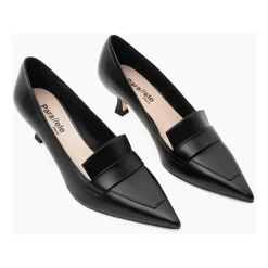PARALLELE Pumps|Stiletter*Mocassin i glat kalveskind, Sort