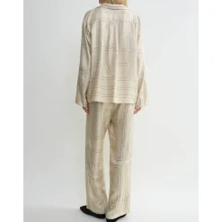 TotêMe Bluser & Skjorter*Monogram Silk PJ Top Beige