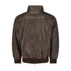 Dunst Jakker*Mørke læder høj hals jakke Brun