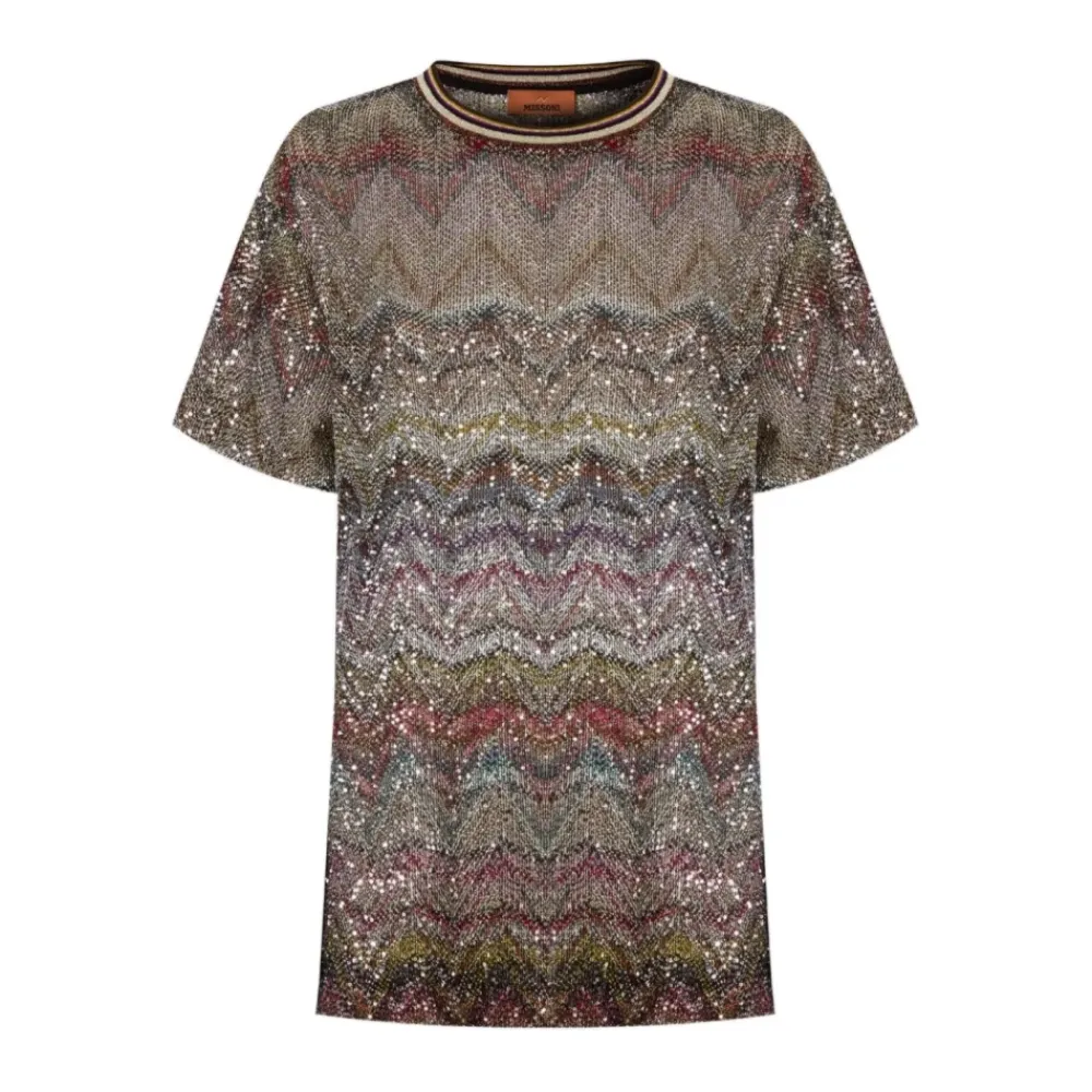 Missoni T-Shirts*Stribet Paillet Sweater Multifarvet
