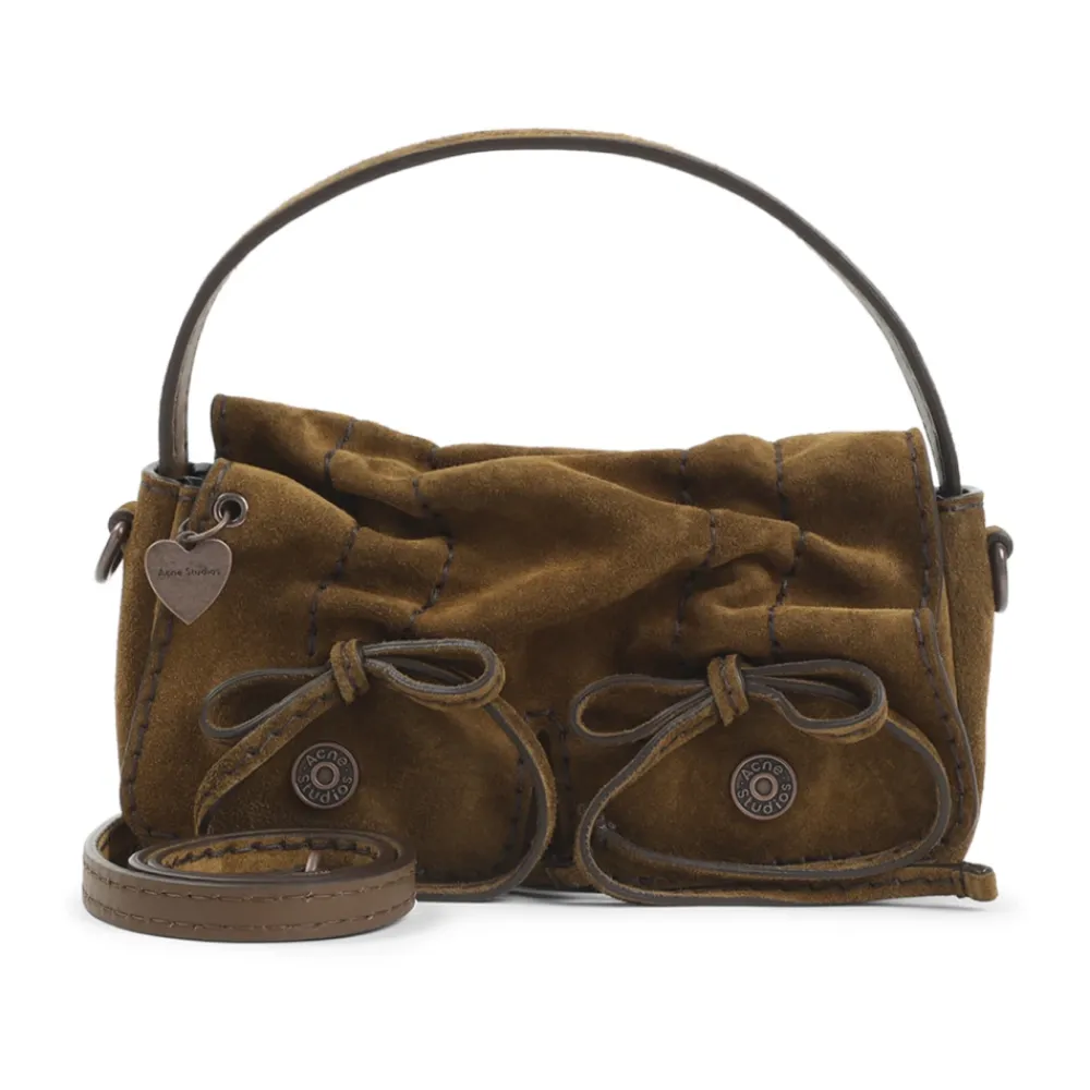 Acne Studios Håndtasker*Multipocket Micro Crossbody Suede Taske Brun