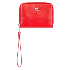 Courrèges Bæltetasker*Naplack Kompakt Pung med Lynlås Rød