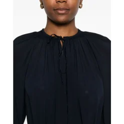 Forte Forte Kjoler*Navy Blue Slips Hals Kjole Blå