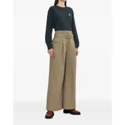 Maison Kitsuné Sweatshirts*Navy Fox Broderet Crew Neck Sweater Blå