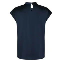 Neo Noir Bluser & Skjorter*Navy Satin Drapy Bluse Blå
