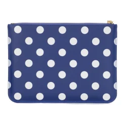 Comme des Garçons Clutch*Navyblå læderpung med hvide prikker Multifarvet