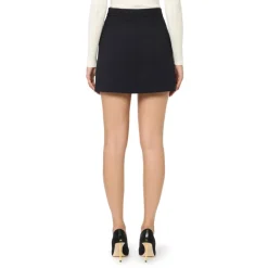 Elisabetta Franchi Nederdele*Nederdel i dobbeltlags crepe med lynlås Sort