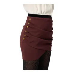 Elisabetta Franchi Nederdele*Nederdel i let crepe med juvelknapper Brun