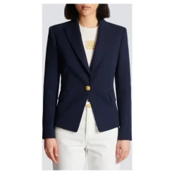 Balmain Jakker*One-button Wool Blazer Blå